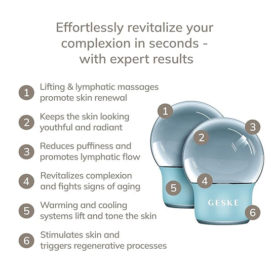 SmartAppGuided™ Cool & Warm Face & Body Massager | 7 in 1 | Multifunctional Massager | Face & Body | Battery-free Cooling & Warming | Firms, Relaxes & De-Puffs Skin | Globular Design