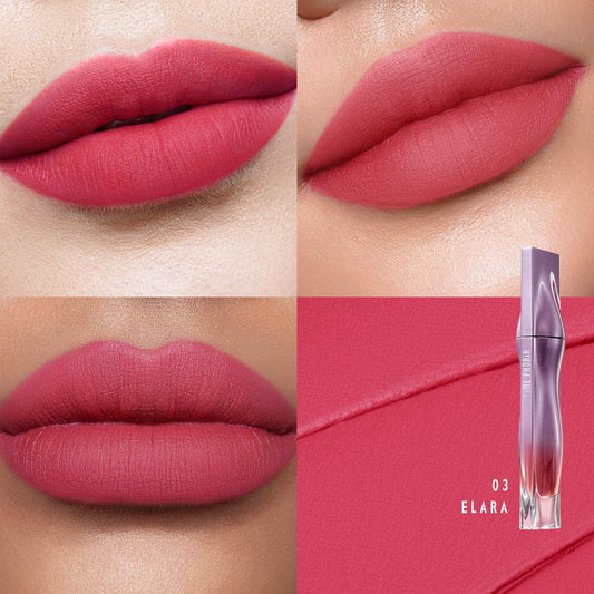 NEBULA VELVET LIP CREAM-Long Lasting Lip Stain, Waterproof and Transfer Proof Lip Tint, Matte Finish Lipstick, Smooth Out Lip Lines, Lightweight Lip Cream, High Coverage (03 ELARA)
