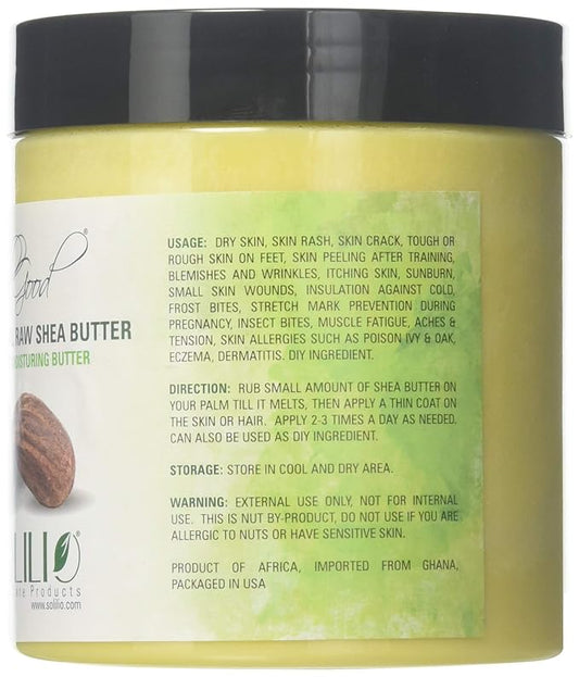 Pure Unrefined Shea Butter, totally natural and organic, yellow color, packed in 16 oz Jar, 6 Units