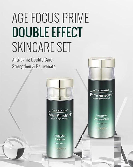 ISA KNOX Age Focus Prime Double Effect Skincare Special Set (8.5 fl oz) - Korean Skincare for Moisturizing, Firming, and Nourishing. with Prime Pro-Retinol™, Phyto DNA, and Phyto Pro-Retinol™.