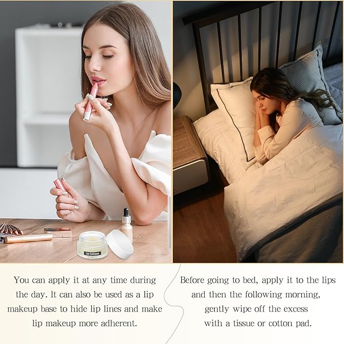 Lip Sleeping Mask - Lip Balm Hydrating - Lip Mask Overnight - Lip Butter Balm - Lip Moisturizer for Very Dry Lips - Extreme Dry Lips Treatment - Lip Plumper for Women - Lip Filler Lip Collagen