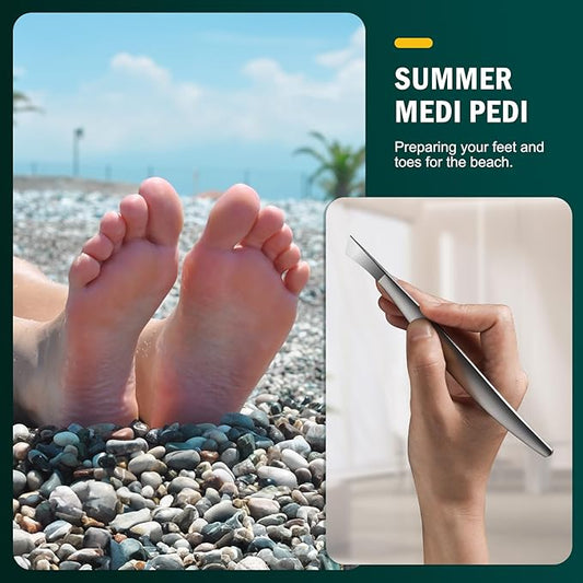 FVION Professional Pedicure Knife Set, 4PCS Ingrown Toenail Removal Blades Kit, Stainless Steel Callus Shaver Foot Blades - Silver