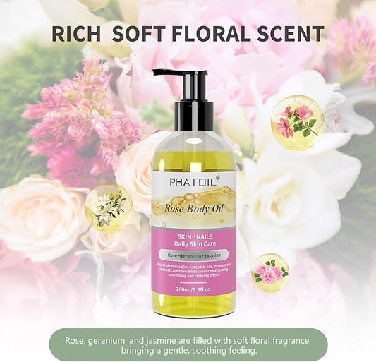 260 ml (8.8 fl.oz) Rose Body Oil and Rosemary Body Oil