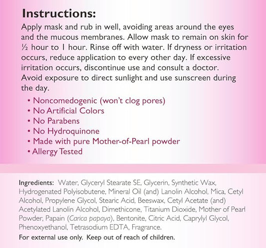 Skin Brightening Mask - Allergy Tested - 4 OZ (2 Jar)