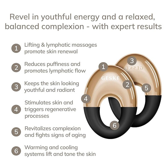 SmartAppGuided™ Cool & Warm Eye Massager | 7 in 1 | Multifunctional Massager | Eyes & Face | Battery-free Cooling & Warming | Firms, Relaxes & De-Puffs Skin | Ring-shaped Design for Easy Grip