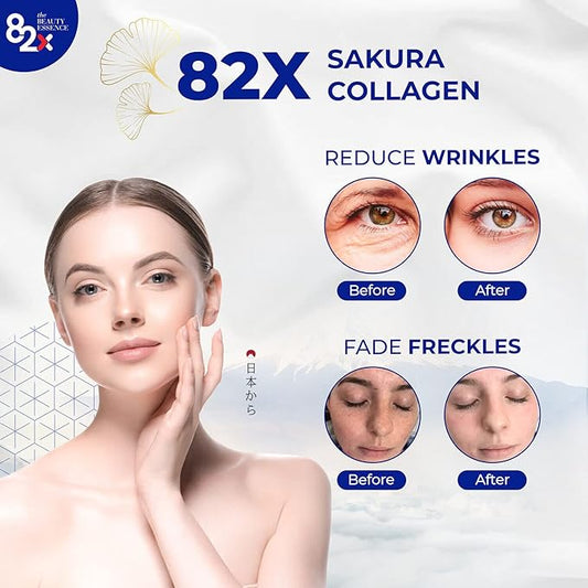 82X Collagen Premium - Marine Collagen Drink - Collagen Peptides Liquid Drink for Skin Hair Nails from Japan with 82 Fermented Plants, Vitamins, Minerals & Supplements