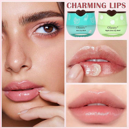6 PCS Bee Lip Balm Honey Pot,Honey & Strawberry & Watermelon & Apple Lime & Cherry & Mint Lip Mask Overnight Hydrating Prevention Dry and Cracked Lip Scrubs Exfoliator Lip Care, Reduces Lip Lines