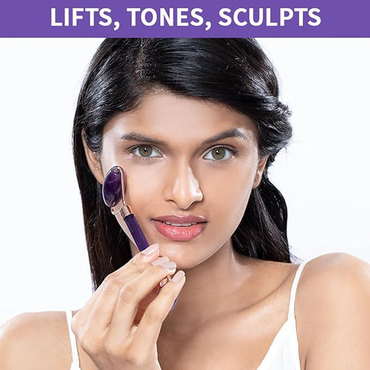 Nykaa Naturals Amethyst Face Roller - Diminishes Fine Lines and Wrinkles - Natural Crystals for Skin Calming - Tones and Sculpts Skin - 1 pc