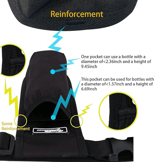 Massage Bottle Bag Massage Therapist Holster Massage Lotion Holster Massage Oil Holster(YR-1KD-Black)