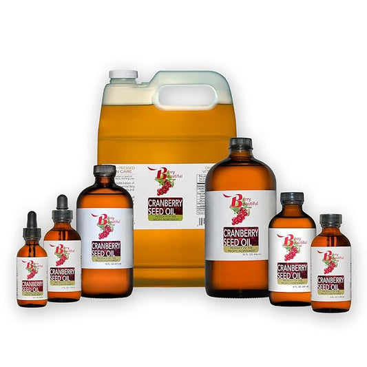 Cranberry Seed Oil - 32 fl oz - Cold-pressed from US grown Cranberries - Moisturizing for Face, Body & Hair