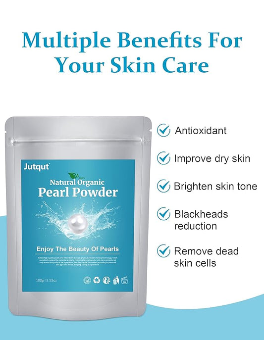 2PCS Freshwater Pearl Powder Organic, 100% Natural Pearl Powder, DIY Skincare —DIY Antioxidant, Deep Cleansing, Pore-Shrinking, Anti-Aging Mask