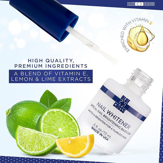 Blue Cross Professional Nail + Cuticle Care Optical Nail Brightening Basecoat Nail Concealer + Cuticle Remover Softener Gel in Eucalyptus/Tea Tree Scent, 2 Pack Bundle
