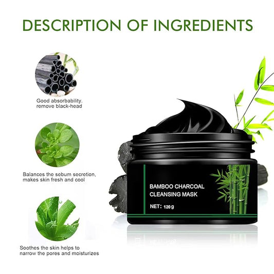 Blackhead Remover Mask, Peel Off Face Mask, Bamboo Charcoal Peel Off Black Mask, Deep Cleansing Facial Mask, Facial Purifying and Clean Blackhead Face Nosefor All Skin Types 120g