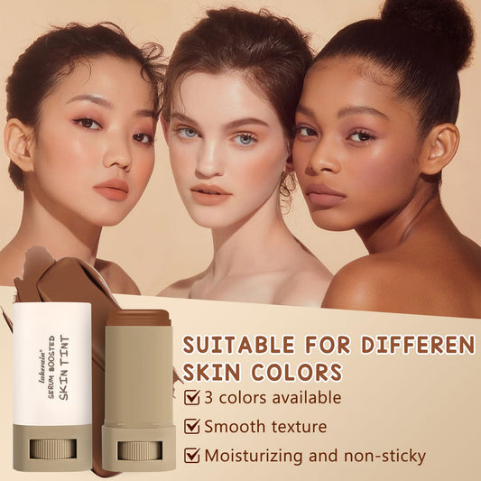 2PCS Foundation Stick Beauty Balm Serum Boosted Skin Tint, Solid Tinted Moisturizing Serum Contour Stick, Natural Fit, Moisturizing & Concealing Foundation Sticks (#02)