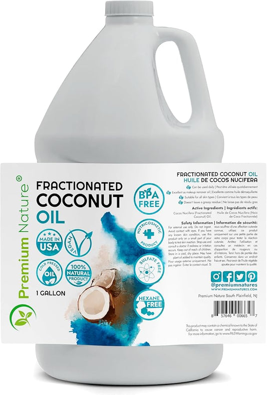 Fractionated Coconut Oil Massage Oil - Cold Pressed Oil Best Carrier Oil for Essential Oils Mixing Body Oils for Women Dry Skin Moisturizer Coconut Oil for Skin, Coconut Oil Hair Oil Body Oil 1 Gallon