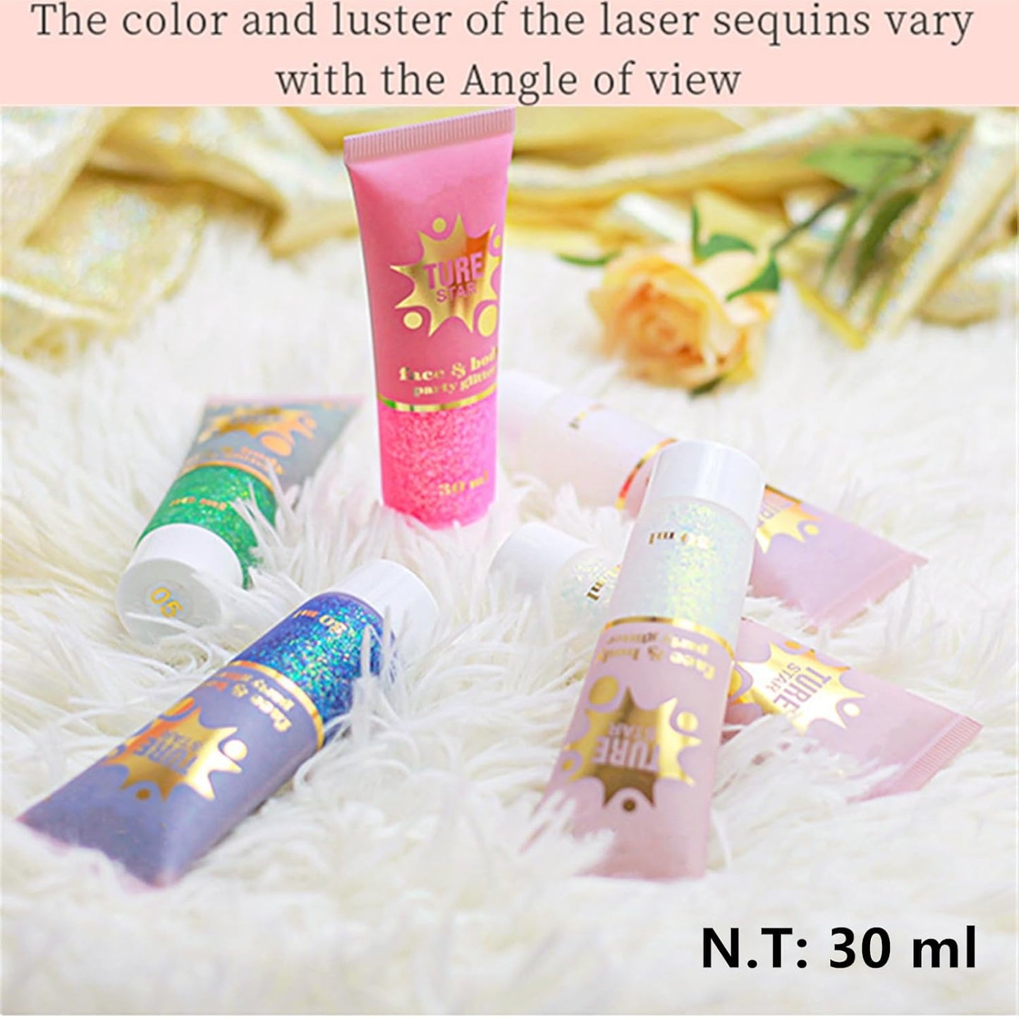 Go Ho Chameleon Green Body Glitter Gel,Color Changing St Patricks Day Face Glitter,Holographic Fine Chunky Sequins Glitters,Reflective Sparkly Festival Rave Accessories