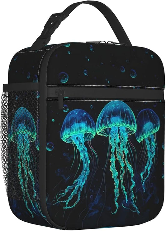 Jellyfish Lunch Bag Insulated Reusable Lunch Box Thermal Cooler Tote For Men Women Work Travel Picnic Hiking
