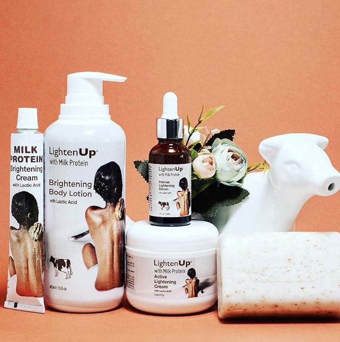 OMIC Lighten-Up Lactic Acid Lotion, 13.5 Fl oz / 400ml, AHA Body Cream, Moisturizing, Hydrating Body Lotion for Body, Knees, Armpit, Underarm, with Shea Butter, For Women and Men