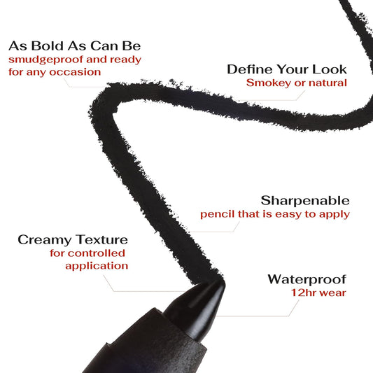 K7L Deep Black Eyeliner (Vegan) - Waterline Application and Versatile Eyeliner that is Waterproof and Smudge-Proof