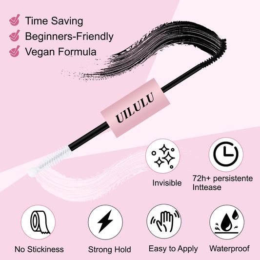 Lash Bond and Seal - 2-in-1 Lash Glue (5ml) & Sealer (5ml) for DlY Lash Extensions at Home, Waterproof Eyelash Adhesive for Cluster& Individual Lashes, Black Bond Eyelash Glue with Strong Hold