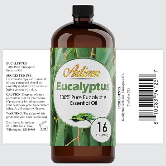 Artizen Eucalyptus Oil Bulk 16oz - Natural Scent for Candles, Diffusers & Aromatherapy