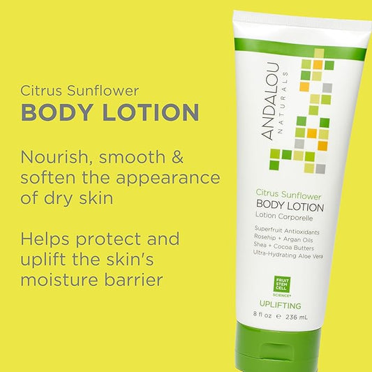 Andalou Naturals Citrus Sunflower Uplifting Body Lotion, 8 fl.oz (Packaging may vary)