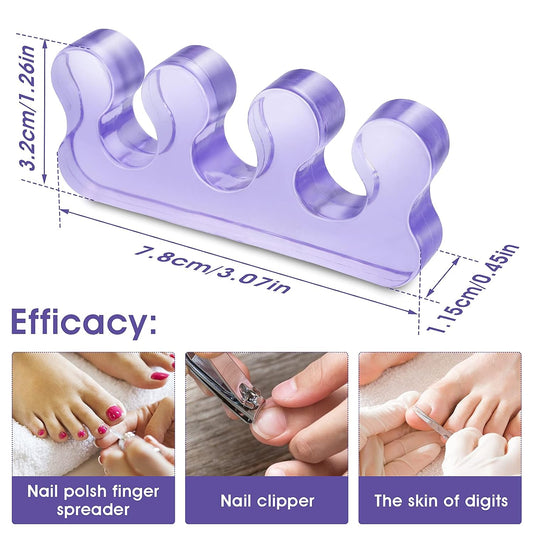 Molain 4Pcs Toe Separators Pedicure,Pedicure Toe Separators,Repeatable Washable Toenail Dividers,Toe Separators for Nail Polish Application