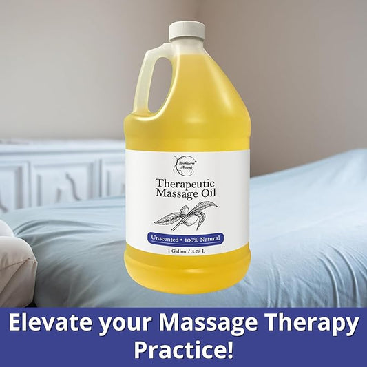 Unscented Massage Oil for Massage Therapy | 100% Natural Body Oil | Premium Quality for Spa & Professional Use | Soothing, Therapeutic & Hydrating Formula | 1 Gallon by Brookethorne Naturals
