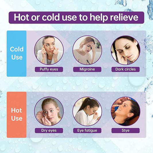 2 PCS Ice Eye Mask Reusable Hot Cold Therapy Gel Bead Eye Mask for Puffiness/Dark Circles/Eye Bags/Dry Eyes/Headaches/Migraines/Stress Relief,Cooling Eye Mask,Ice Pack for Eyes (Purple)