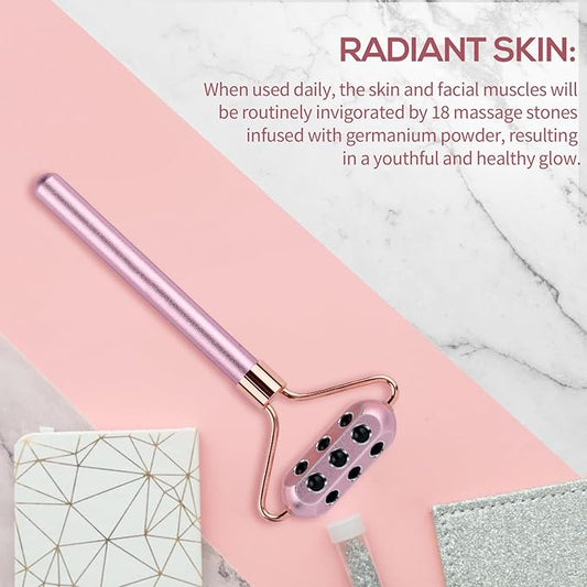 Germanium Roller Uplifting Face Massager Beauty Roller for Skin Tightening & De-Puffing, Face, Eye, Chin, Neck Massager, Anti-Aging Wrinkles Reduces