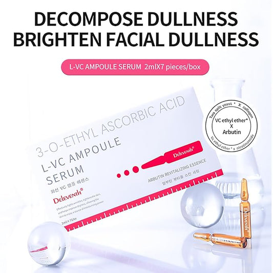 DEleventh Korean Brand Vitamin C Ampoule Serum 2ml × 7EAe / with Pro-Xylane, Anti-Aging, Brighten, Hydrate, and Smooth Skin, Creates a Radiant, Youthful Complexion