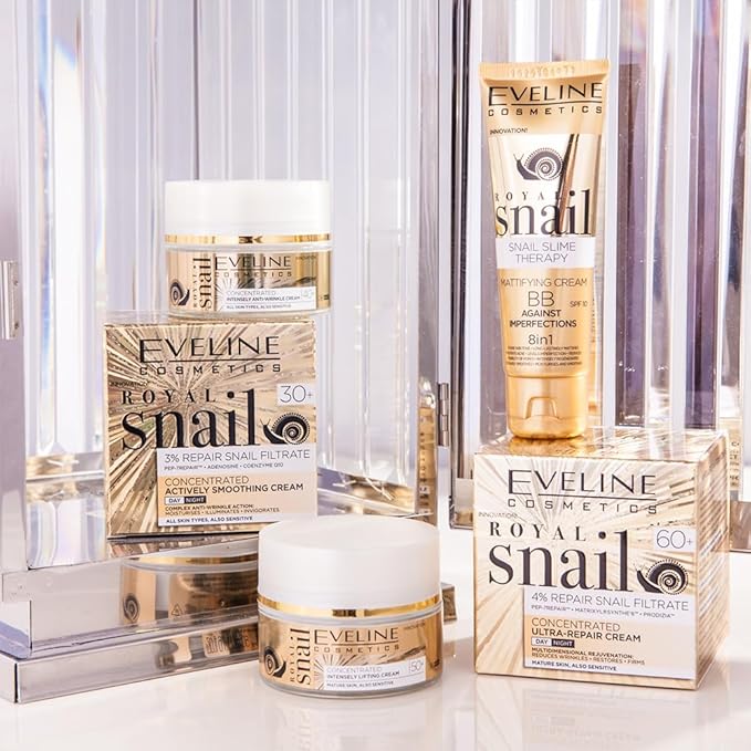 Eveline Cosmetics Royal Snail Mucin Concentrated Lifting Cream 50+ RIGIN Peptides Skin Regeneration