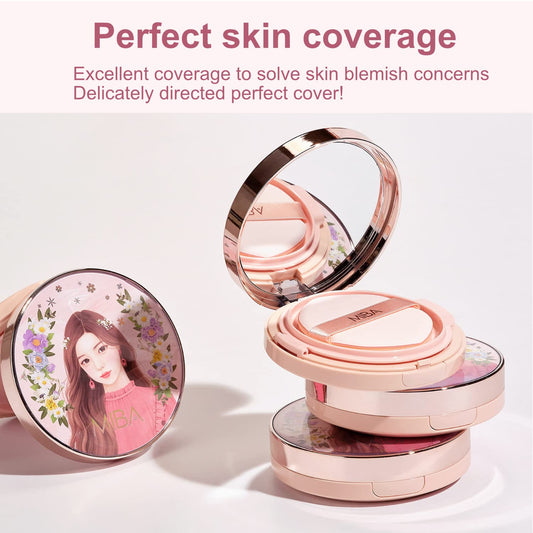 MIBA Ion Calcium Foundation Double Cushion RX 25 g / 0.88 oz Big Cushion SEASON 2 Long Lasting Effect for Dewy Skin. Skin moisturizing. Skin tightening relief. Fine coverage. Smooth adhesion (No 21)