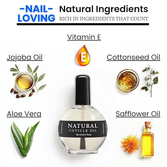 Moisturizing Cuticle & Nail Care Oil 2.3 Fl Oz Unscented - Infused with Jojoba Oil, Aloe, Vitamin E – Nail & Cuticle Hydration, Repair, Moisturizer, Strengthener, Growth