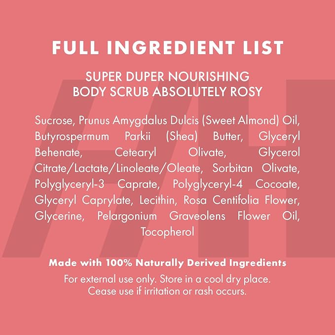 Rose Petal Scrub Foot & Body Exfoliator Infused with Vitamin E and Rose Natural Exfoliating Sugar Body Scrub for Toning Cellulite Skin Care by Handmade Heroes