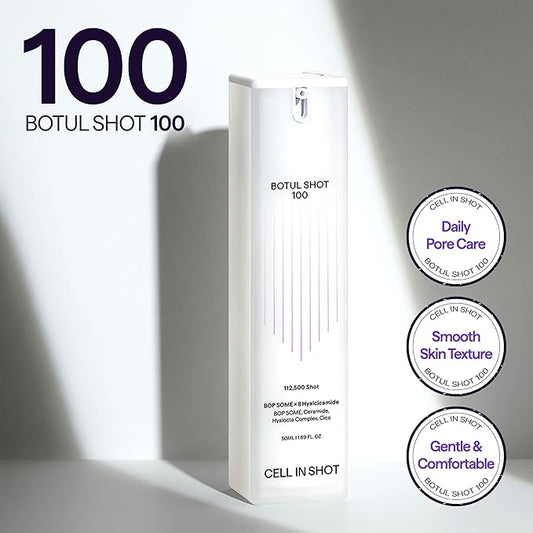 BOTUL SHOT 100 - Korean Microneedling Skin Booster with Centella Asiatica, Hyaluronic Acid and BOP SOME for Daily Pore Tightening, 1.69 fl.oz (50 ml)