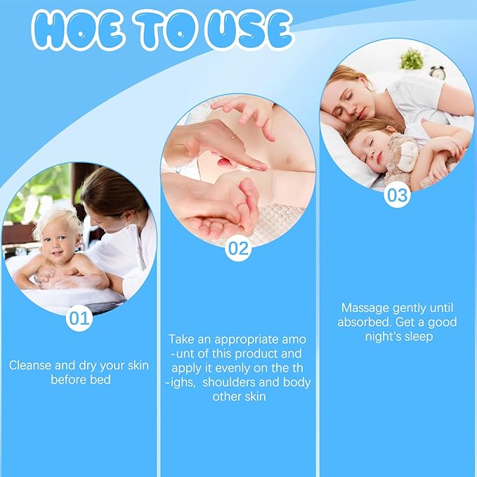 2Pcs Magnesium Lotion for Kids, Juniors Bedtime Lotion By 8 Sheep Kids, Magnesium L otion For Sleep, Gentle Natural Calming Cream for Restful Sleep, Relaxation (200g/7.06oz)