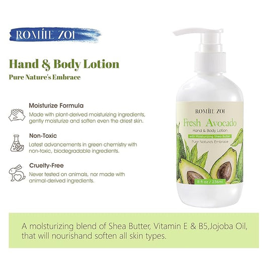 Daily Hand & Body Lotion with Moisturizing Shea Butter for All Skin Type- Fresh Avocado - 236 ML / 8 FL OZ