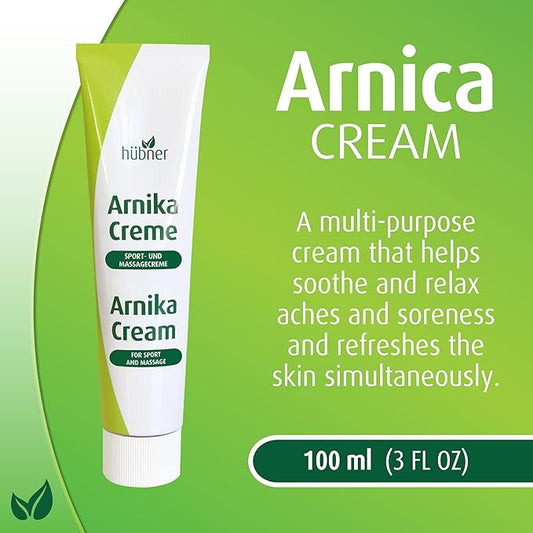 Hübner Arnica Cream, Multi-Purpose Sports and Massage Cream for Soothing and Strengthening, 100 ml Tube