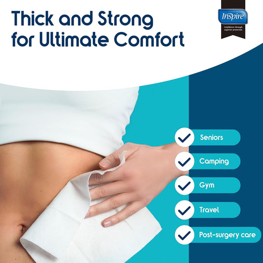 Adult Wet Wipes Body Wipes | Adult Wash Cloths Extra Large, Bathing Wipes for Incontinence, 8"x12"