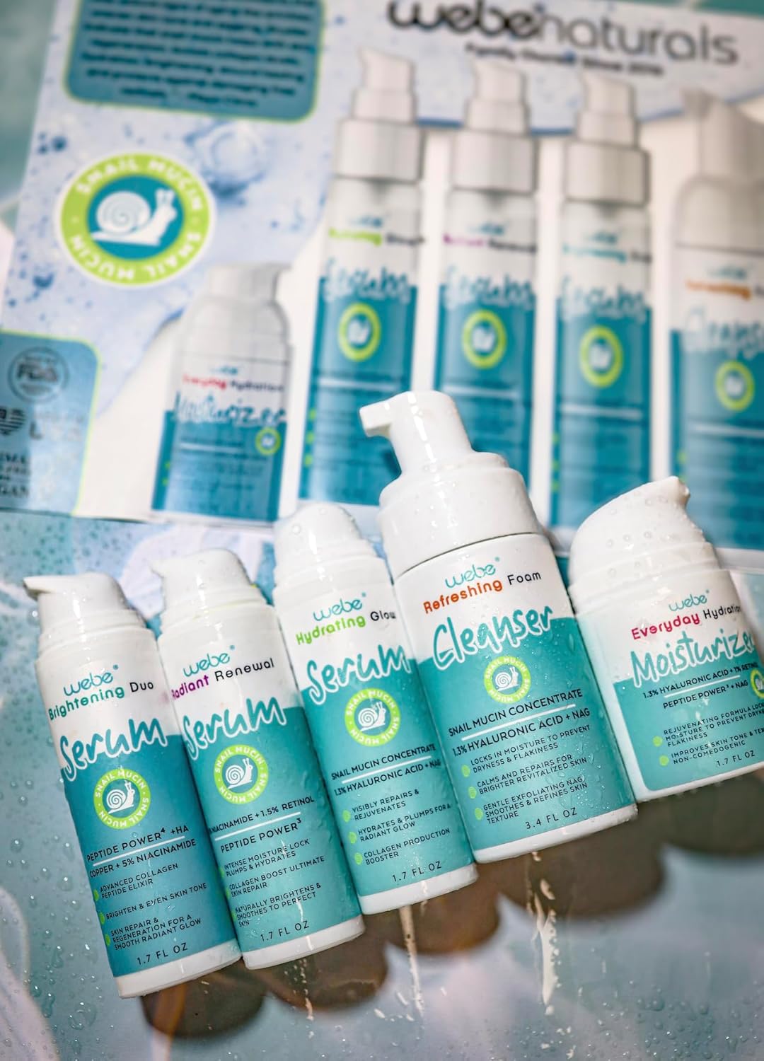 WEBE Refreshing Gentle Foam Cleanser | Snail Mucin, Hyaluronic Acid, N-Acetyl Glucosamine | Hydrating & Soothing Formula for Radiant, Moisturized Skin | Natural Skincare for all Skin Types