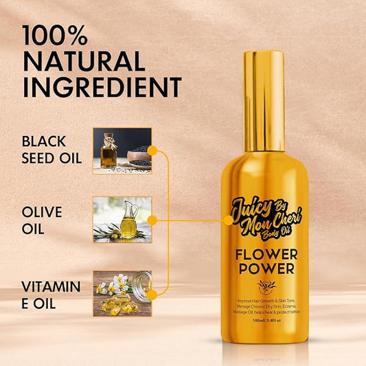 Body Oil Spray - Natural Black Seed, Olive & Vitamin E for Scar Repair, Eczema, Psoriasis, Rosacea, Moisturizing & Hair Growth (3.4 oz., Ocean Mist)