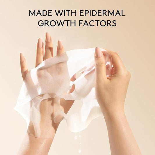 Joanna Vargas Twilight Face Mask - Hydrating Face Masks with Epidermal Growth Factor & Niacinamide - Soothing Facial Masks for Women - Repairing Sheet Mask for Enhanced Skin Barrier - 5 Sheets