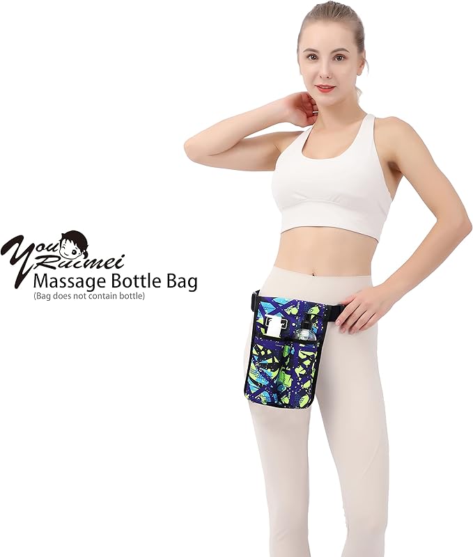 Massage Bottle Bag Massage Therapist Holster Massage Lotion Holster Massage Oil Holster(YR2KD-MiCai-LV)