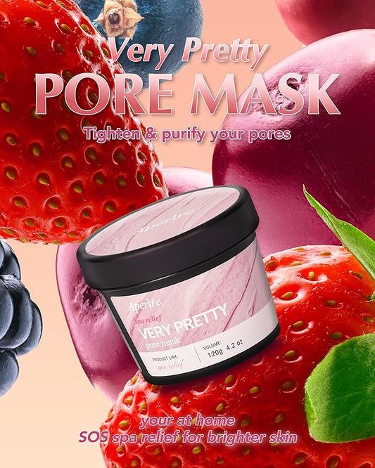 Aperire Pore Clay Mask Very Pretty Calamine Deep Clean, Sensitive Skin Oily Acne 4.2 oz