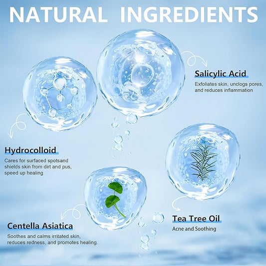 Pimple Patches for Face, 4 Size 360 Counts Acne Patches, Hydrocolloid Patches for Covering Zits and Blemishes, Spot Stickers with Salicylic Acid, Tea Tree Oil & Centella