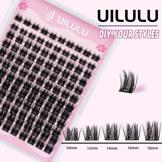 Lash Clusters D Curl Fluffy Individual Lashes 0.07D 10-18 MIX 120 Eyelashes Clusters Lashes DIY Lash Extensions at Home False Lashes Wide Band Wispy Eye Lash Clusters(U05, 10-18mix)
