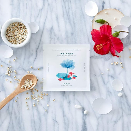OLOMI - WHITE POND Reviving Face Mask Set for Vibrant Freshness | 4x facial sheet masks