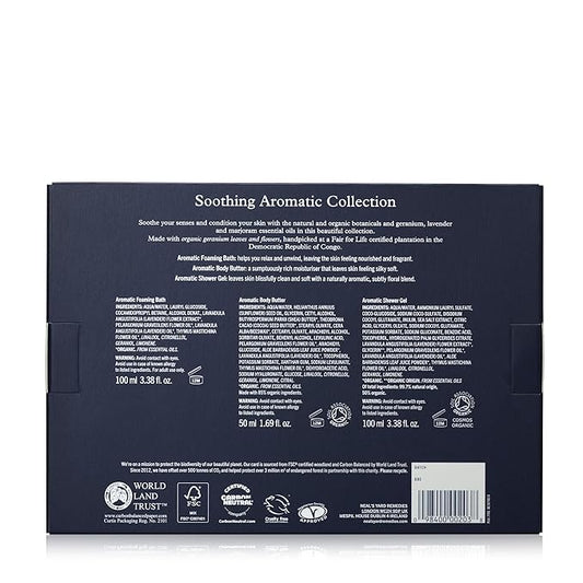 Neal's Yard Soothing Aromatic Collection with Geranium & Lavender Essential Oil, Moisturizing Formula, Vegetarian Approved, Cruelty Free, 3 Piece Set