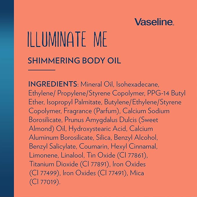 Vaseline Illuminate Me Shimmering Body Oil Created for Melanin Rich Skin, Illuminates Skin with Finishing Touch of Shimmer for Glowing Skin 3.3 oz